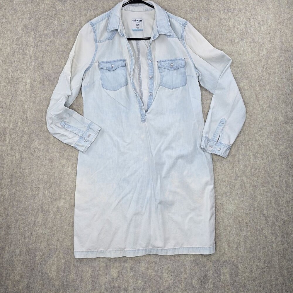 Old Navy Light Denim Button-Up Shirt Dress M